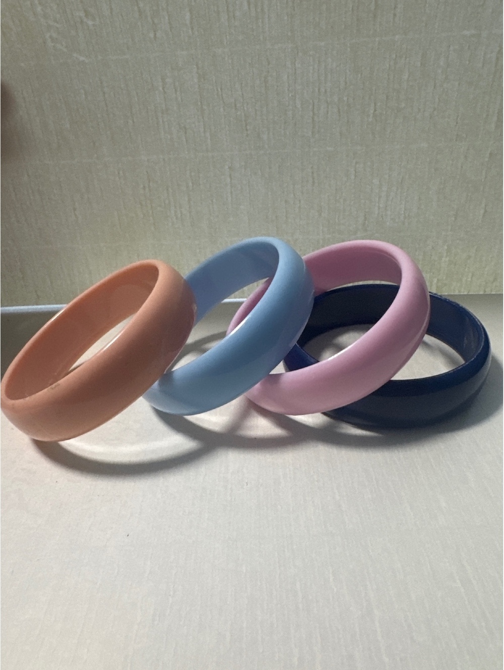 Vintage 1980s Colorful Chunky Plastic Bangle Bracelet Set 80s 90s Stacks